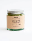 Whipped Soap Jar on White Background with peach label
