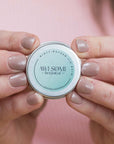 Minty Mayhem Lip balm in hands