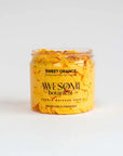 Sweet Orange Whipped soap on white background