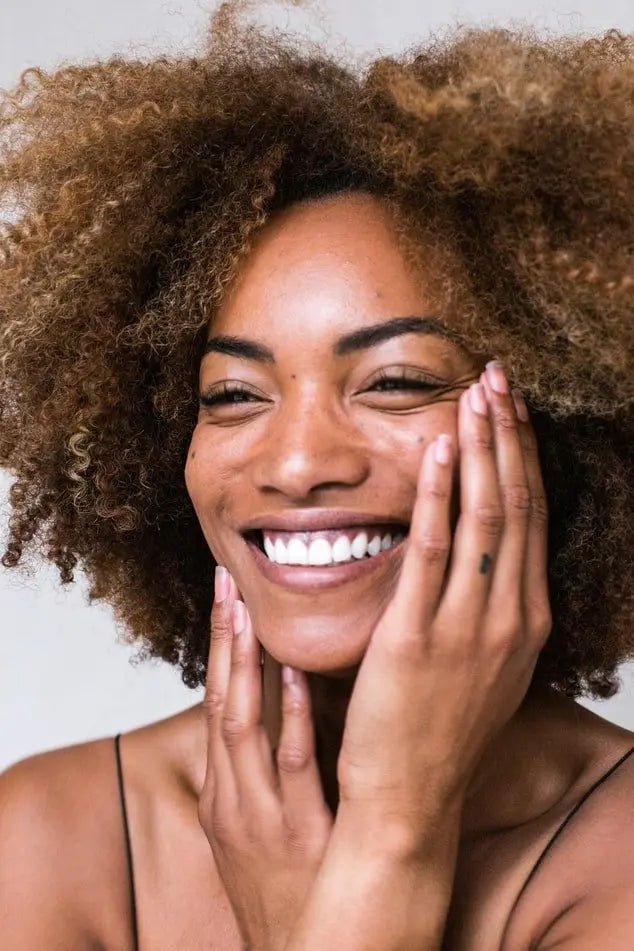 happy woman with smooth skin