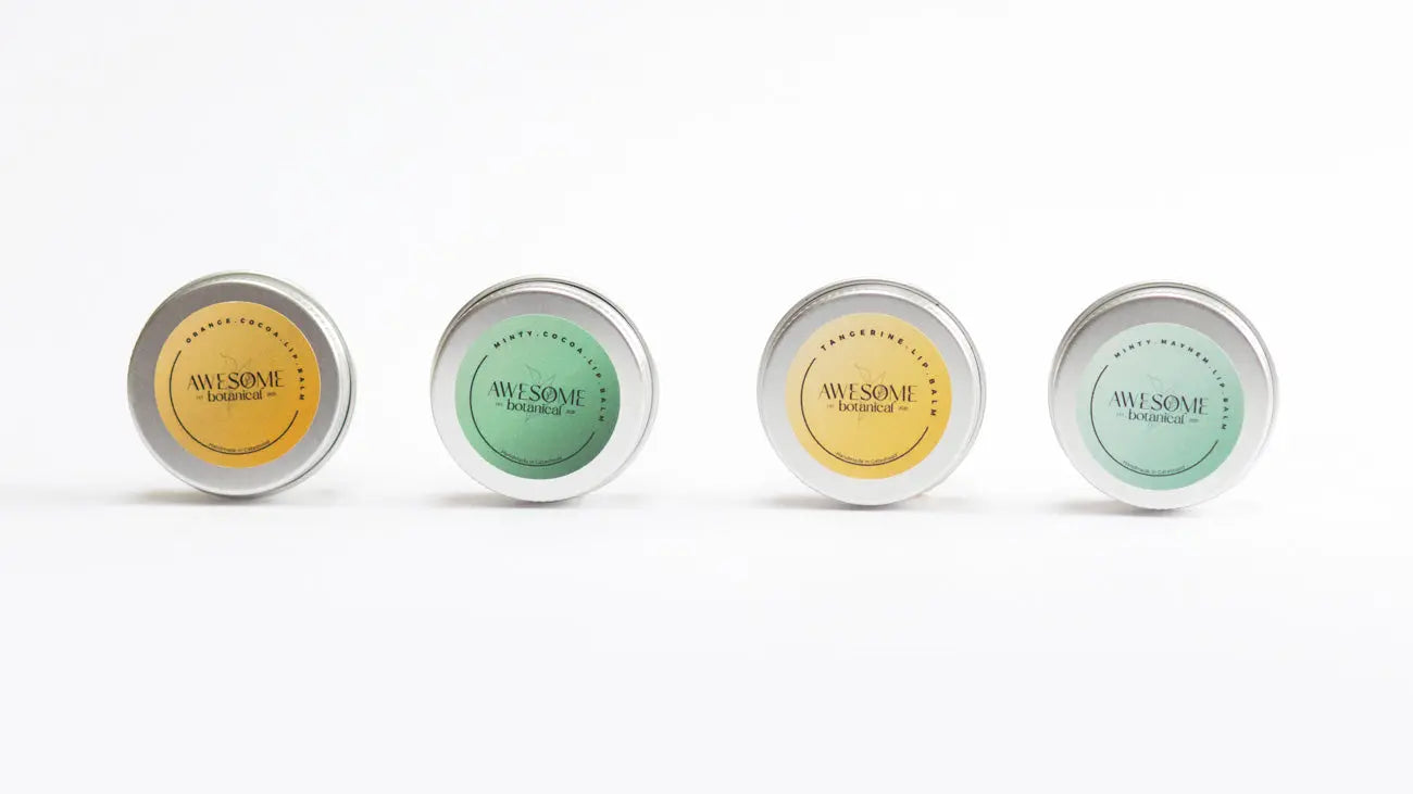 Natural Lip Balms on White Background 4 in total