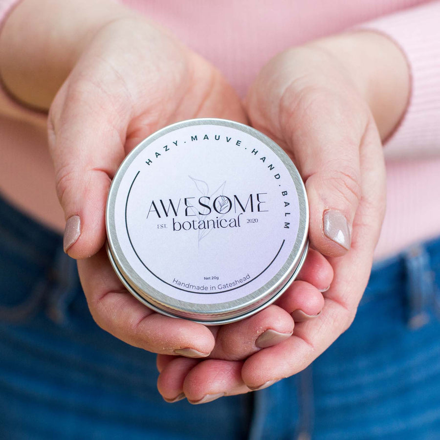 Hazy mauve 20g Hand Balm in hands