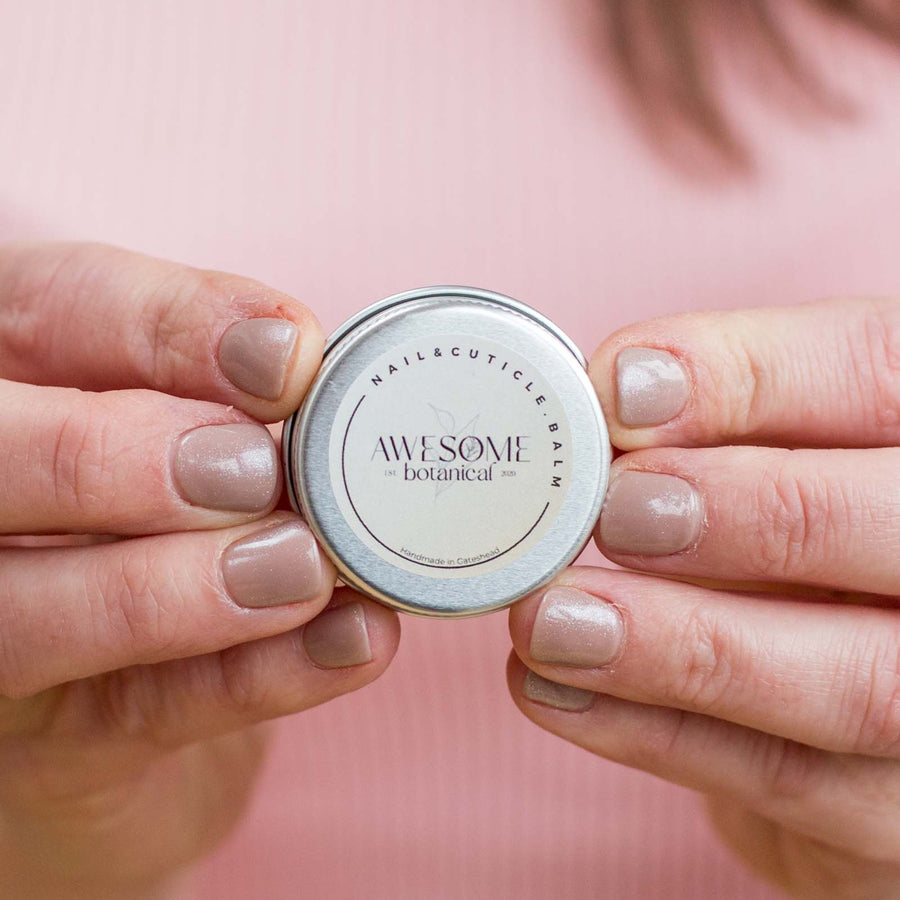 Nail & cuticle balm in hands