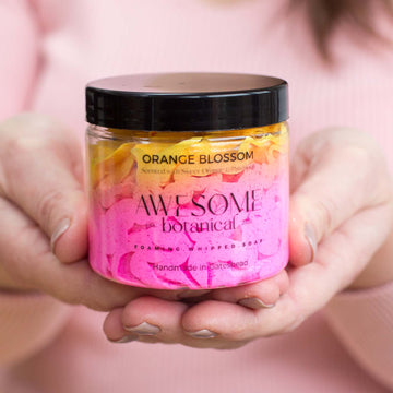 Orange Blossom Whipped Soap in hands